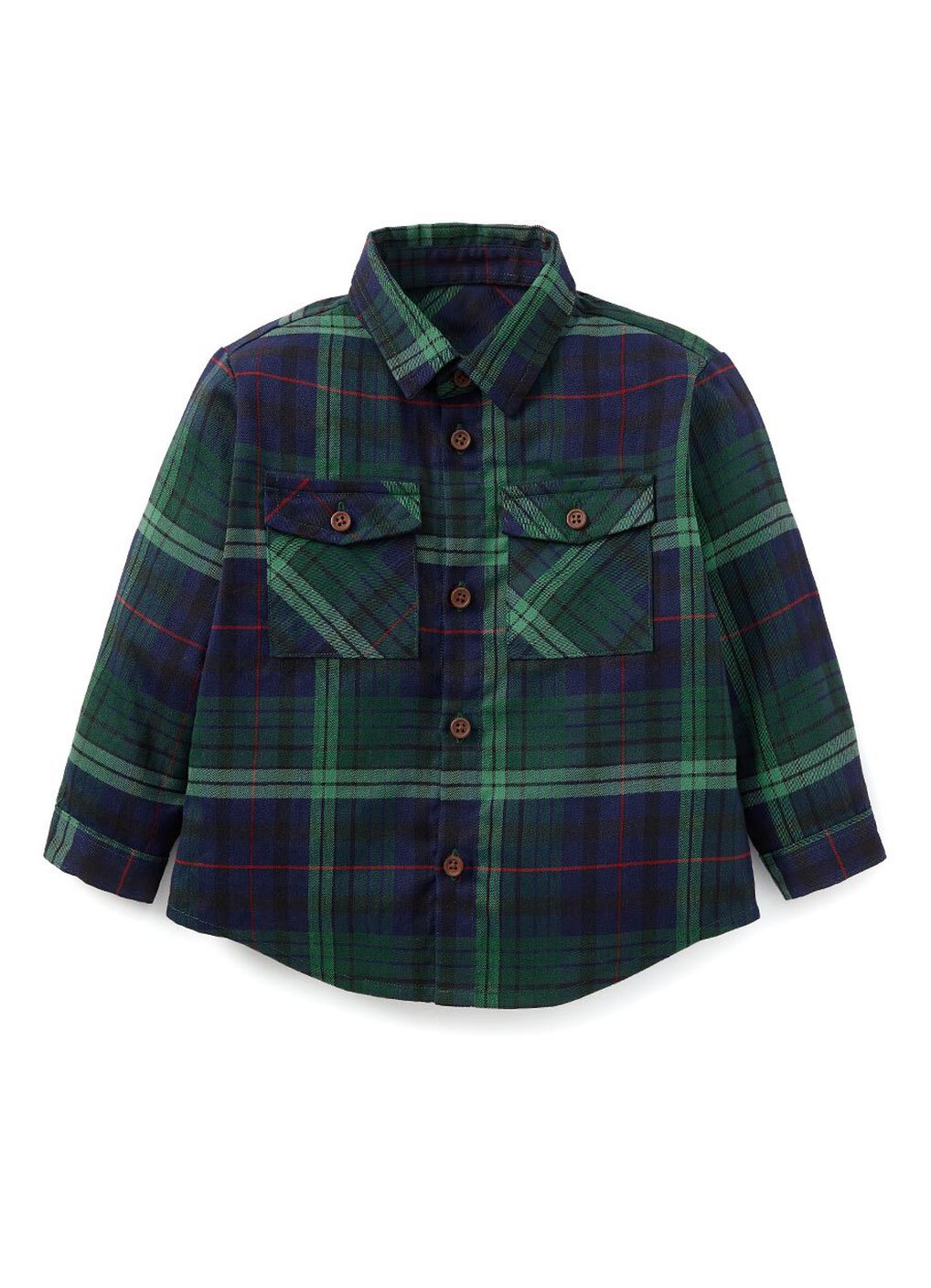 Baby Classic Plaid Shirt, Green, hi-res image number 0