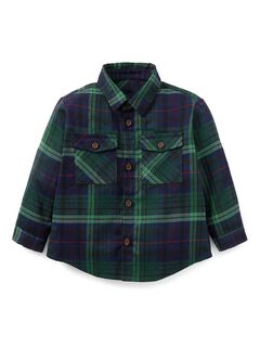 Baby Classic Plaid Shirt, Green, hi-res