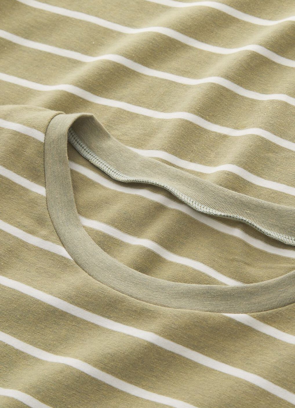 Striped Maternity & Nursing Pyjama Dress, Olive, hi-res image number 6