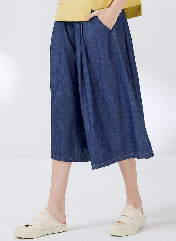 Drapey Denim Maternity Culottes Pants
