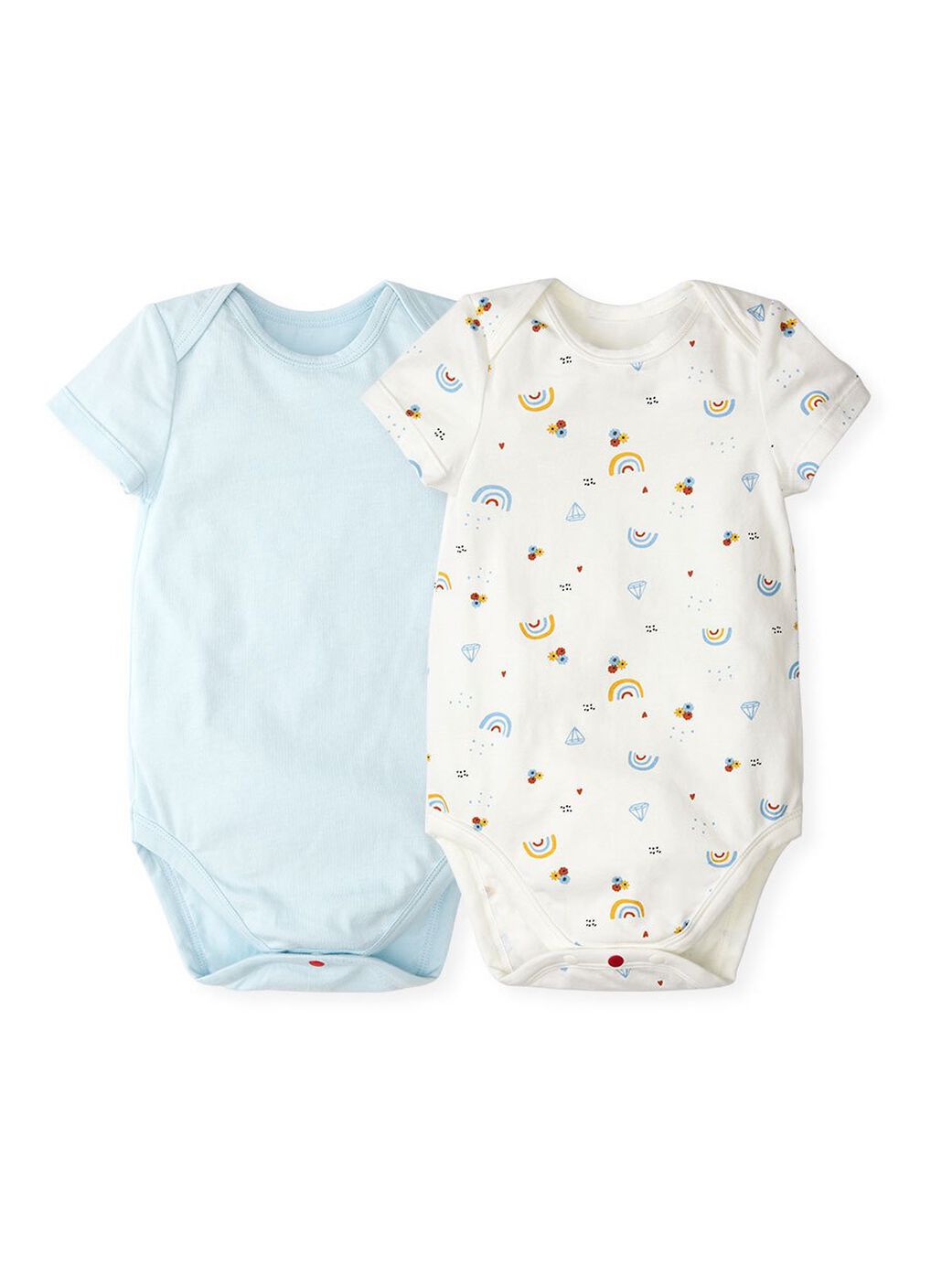 Baby Cotton Short Sleeve Bodysuit 2 Pack, , hi-res image number 0