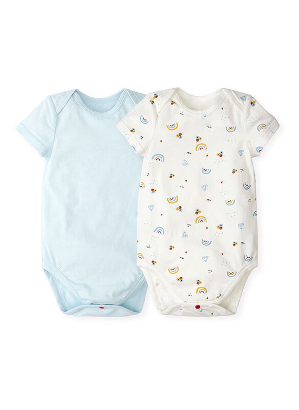 Baby Cotton Short Sleeve Bodysuit 2 Pack
