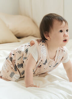 Lightweight Optimum Temp. Sleep Suit-Forest Family, Orange, hi-res