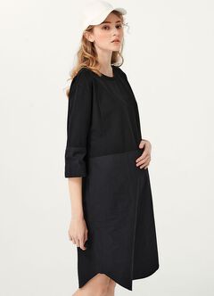 Round Neck Patchwork M&N Dress, , hi-res