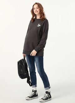 Raw Hem Maternity Slim Straight Jeans, Navy, hi-res