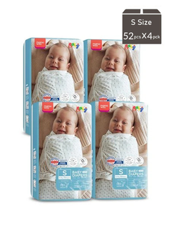 Mamaway Baby Diapers (S, 52pcs x 4pck), , hi-res