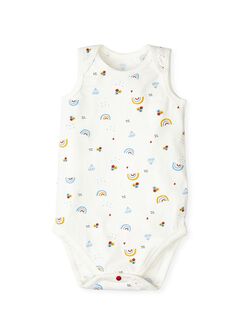 Baby Cotton Sleeveless Bodysuit 2 Pack, Light Blue, hi-res