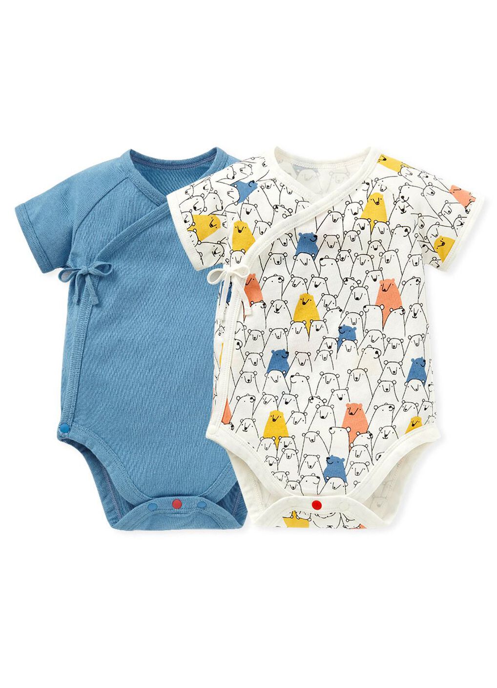 Polar Bear Newborn Cotton S/S Bodysuit 2 Pcs Pack, , hi-res image number 0