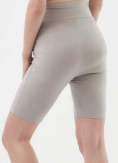 Ultra-Stretch Maternity Biker Shorts, Silver, hi-res