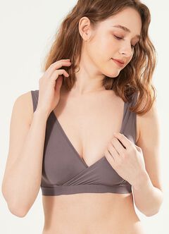 Ultra Breezy Crossover Nursing Sleep Bra, Dusty Purple, hi-res