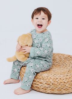 Baby Long Sleeve One Piece Outfit, Blue Grey, hi-res