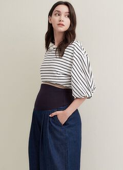 Drapey Wide Maternity Denim Pants, , hi-res