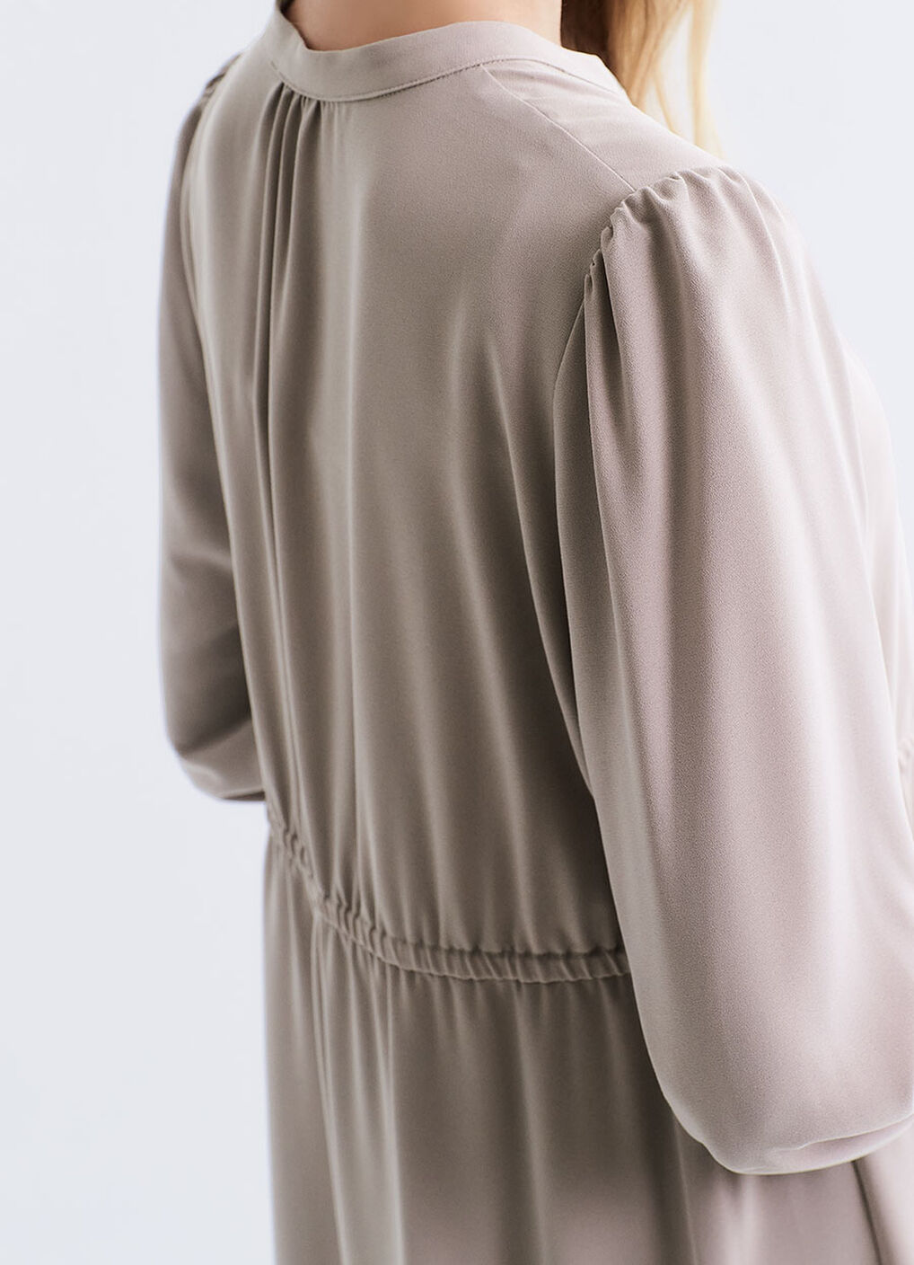 Half Placket Maternity & Nursing Dress, Silver, hi-res image number 3
