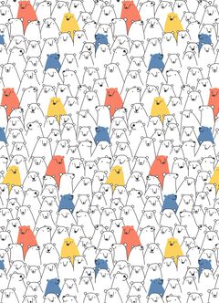 Polar Bear Newborn Cotton L/S Romper 2 Pcs Pack, , hi-res