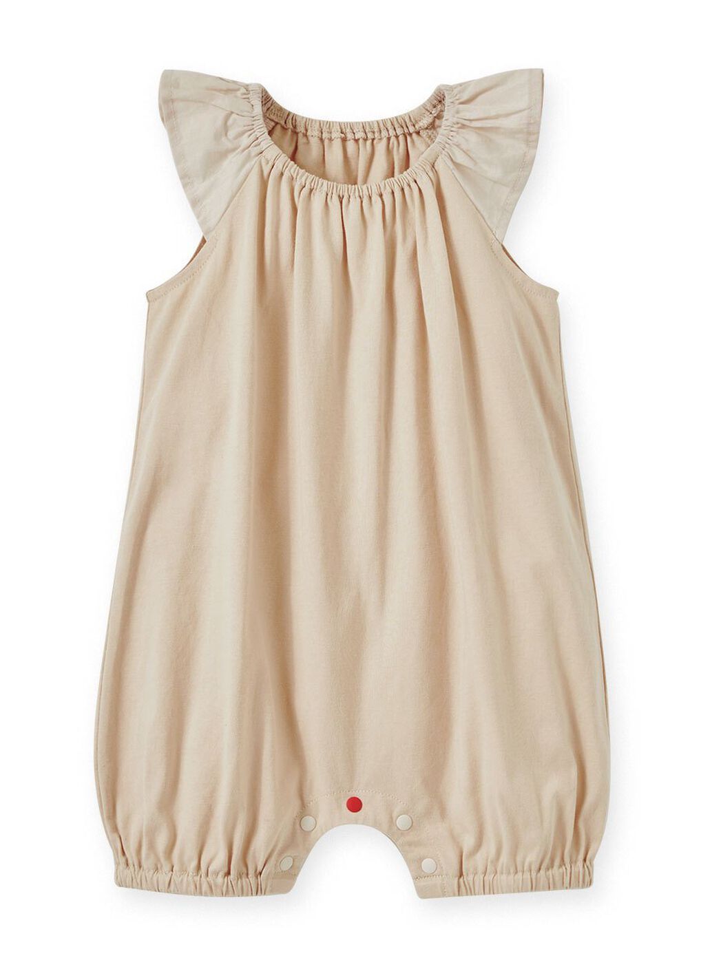 Ruffled Baby Sleeveless Romper, Cream, hi-res image number 0