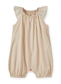 Ruffled Baby Sleeveless Romper, Cream, hi-res
