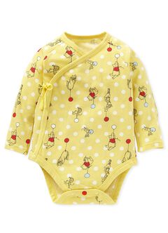 Disney Winnie The Pooh Newborn Cotton L/S Bodysuit 2 Pcs Pack, Yellow, hi-res