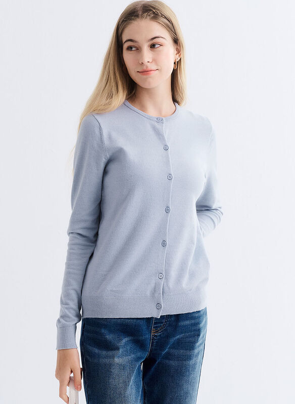 Knitted Crew Neck Maternity & Nursing Cardigan