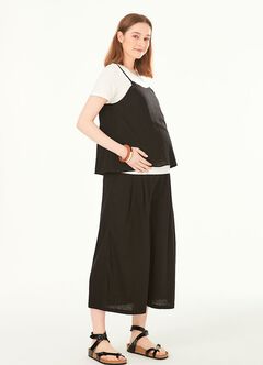 Drapey Maternity Wide Leg Pants, Black, hi-res