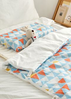 Optimum Temp. Antibacterial Summer Quilt -Triangle, Light Blue, hi-res