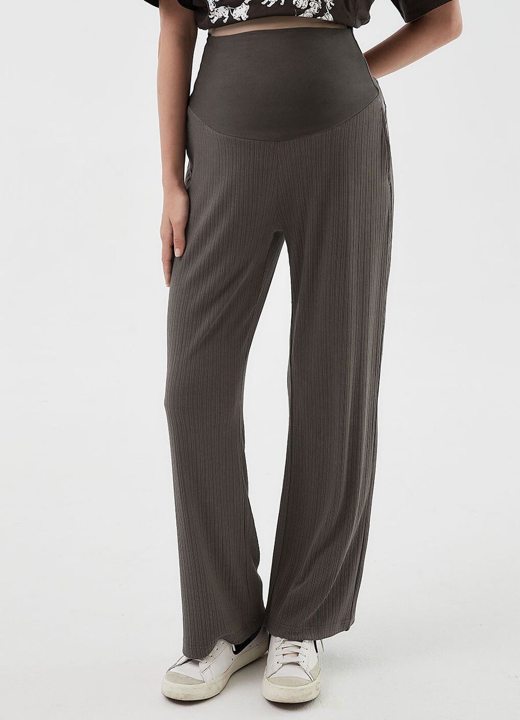 Pleated Maternity Straight Leg Pants, , hi-res image number 1