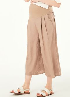 Drapey Maternity Wide Leg Pants, Khaki, hi-res