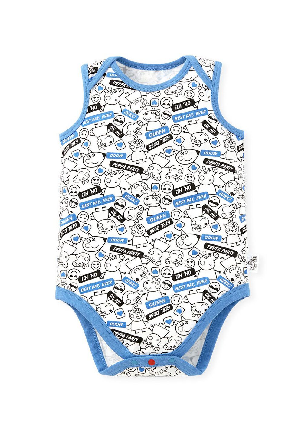 Label Peppa Pig Baby Cotton S/L Bodysuit 2 Pcs Pack, Blue, hi-res image number 1