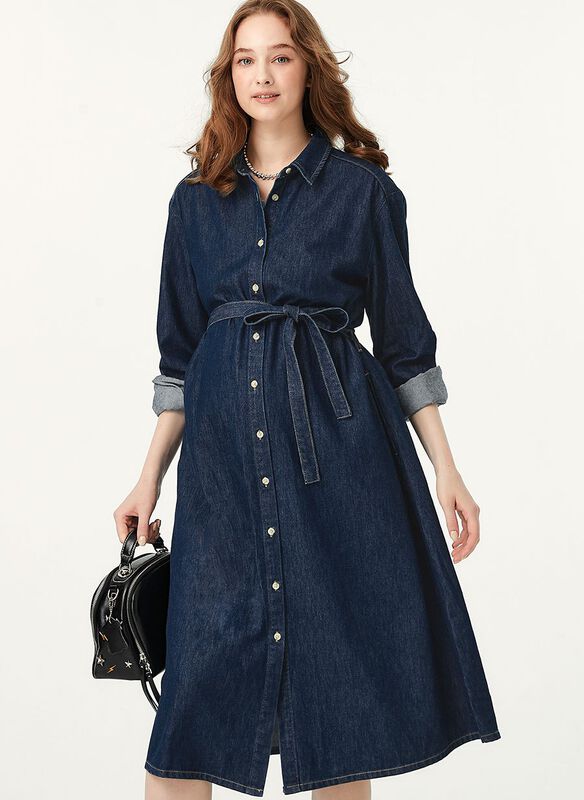 Denim Belted M&N Shirt Dress