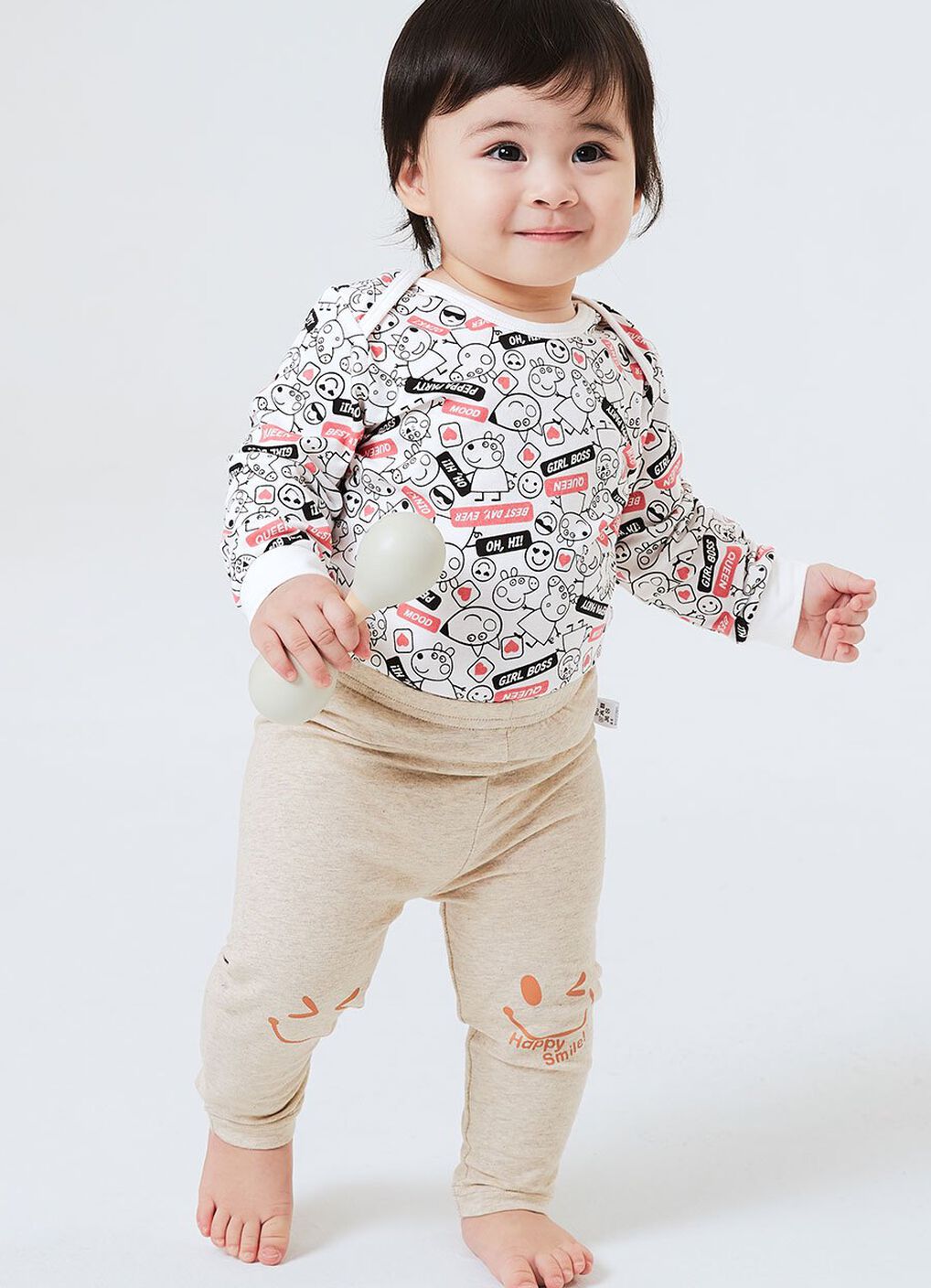 Baby Cotton Full-length Leggings-Smile, , hi-res image number 1