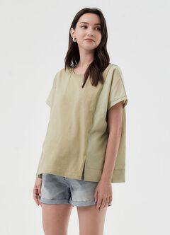 Blend Spilt Hem Maternity & Nursing Top, , hi-res