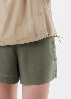 Blend Short Sleeve Maternity & Nursing Top, Khaki, hi-res