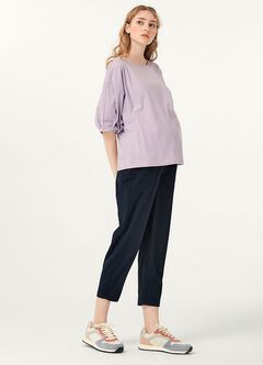 Lantern Sleeves Cotton M&N Top, , hi-res