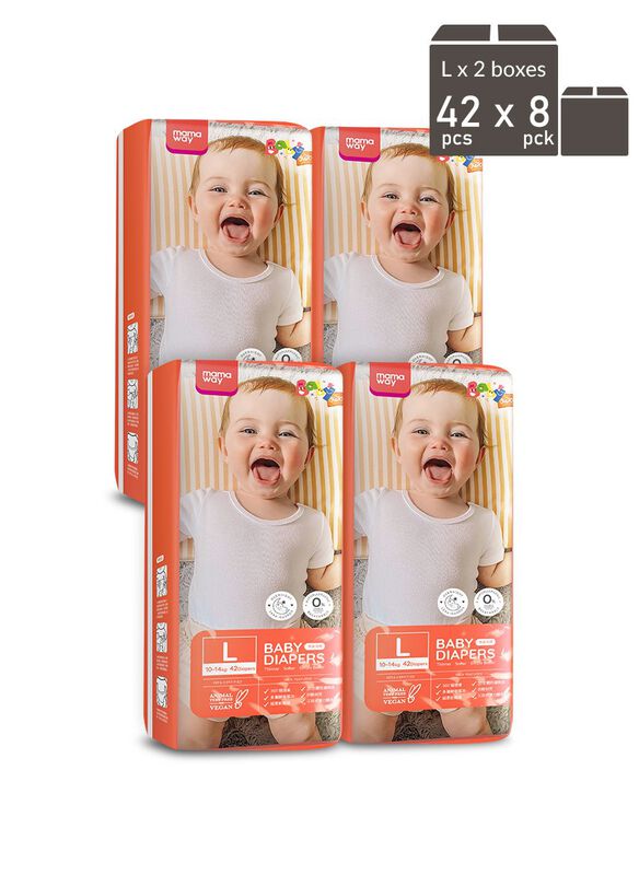 Mamaway Baby Diapers (L, 42pcs x 8pck)