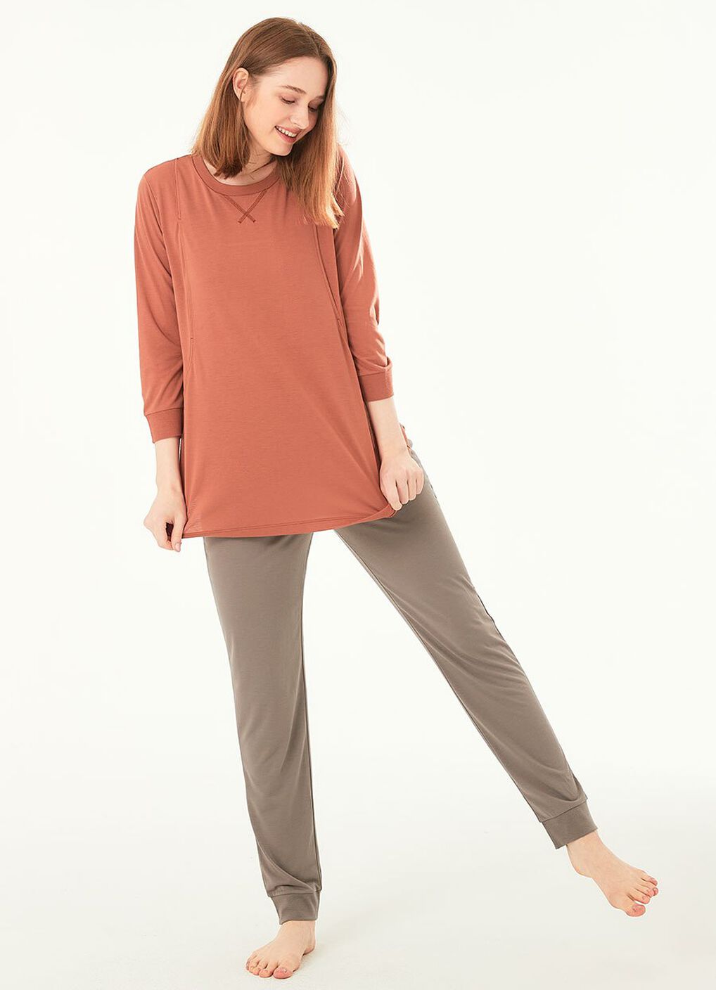 Sweet Dreams Maternity & Nursing Pyjama Set, Mink, hi-res image number 0