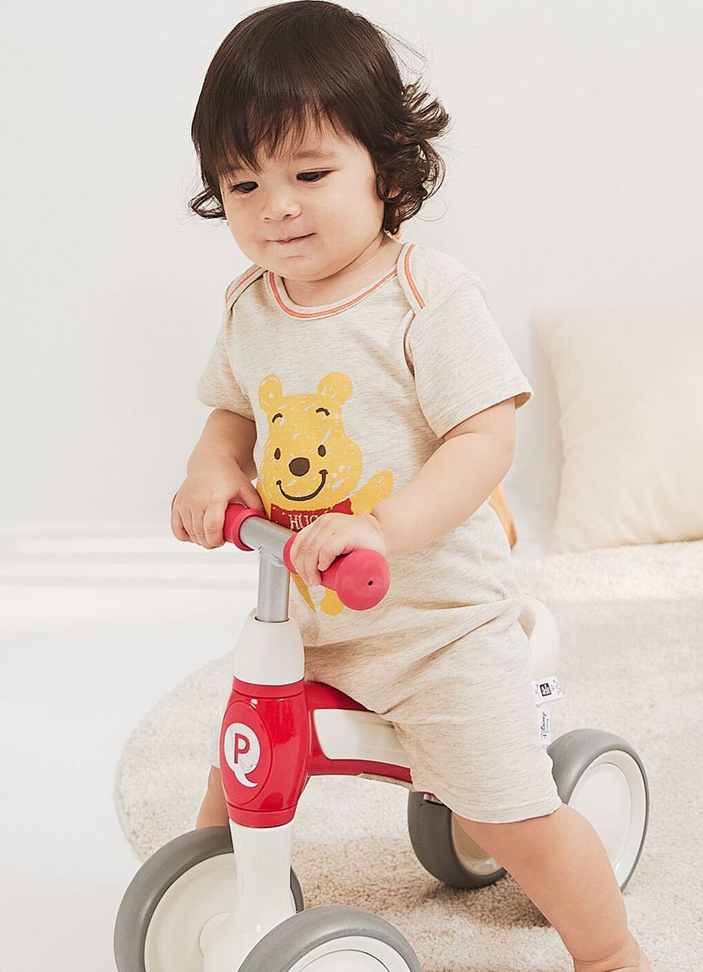 Disney Winnie The Pooh Baby Cotton S/S Romper, Cream, hi-res image number 2