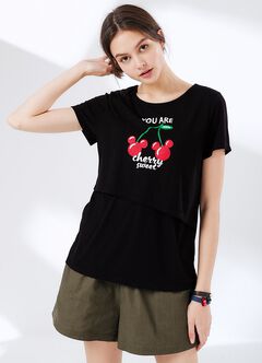 Disney Vintage Mickey Maternity & Nursing Top, Black, hi-res