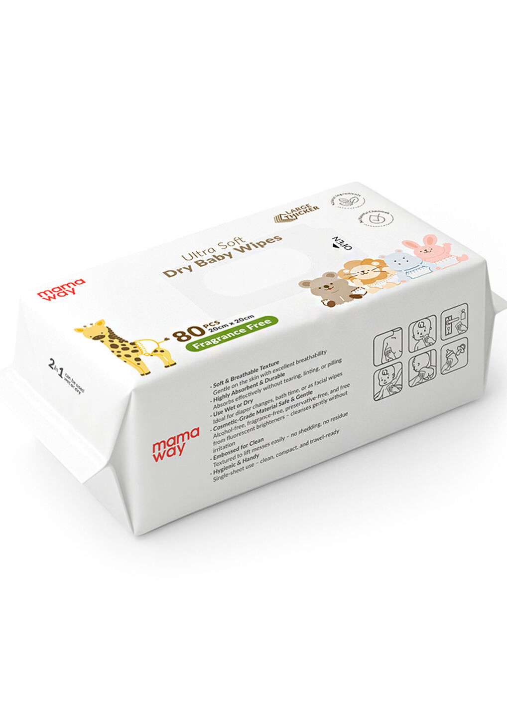 Ultra Soft Dry Baby Wipe (80PCS/PACK), , hi-res image number 2
