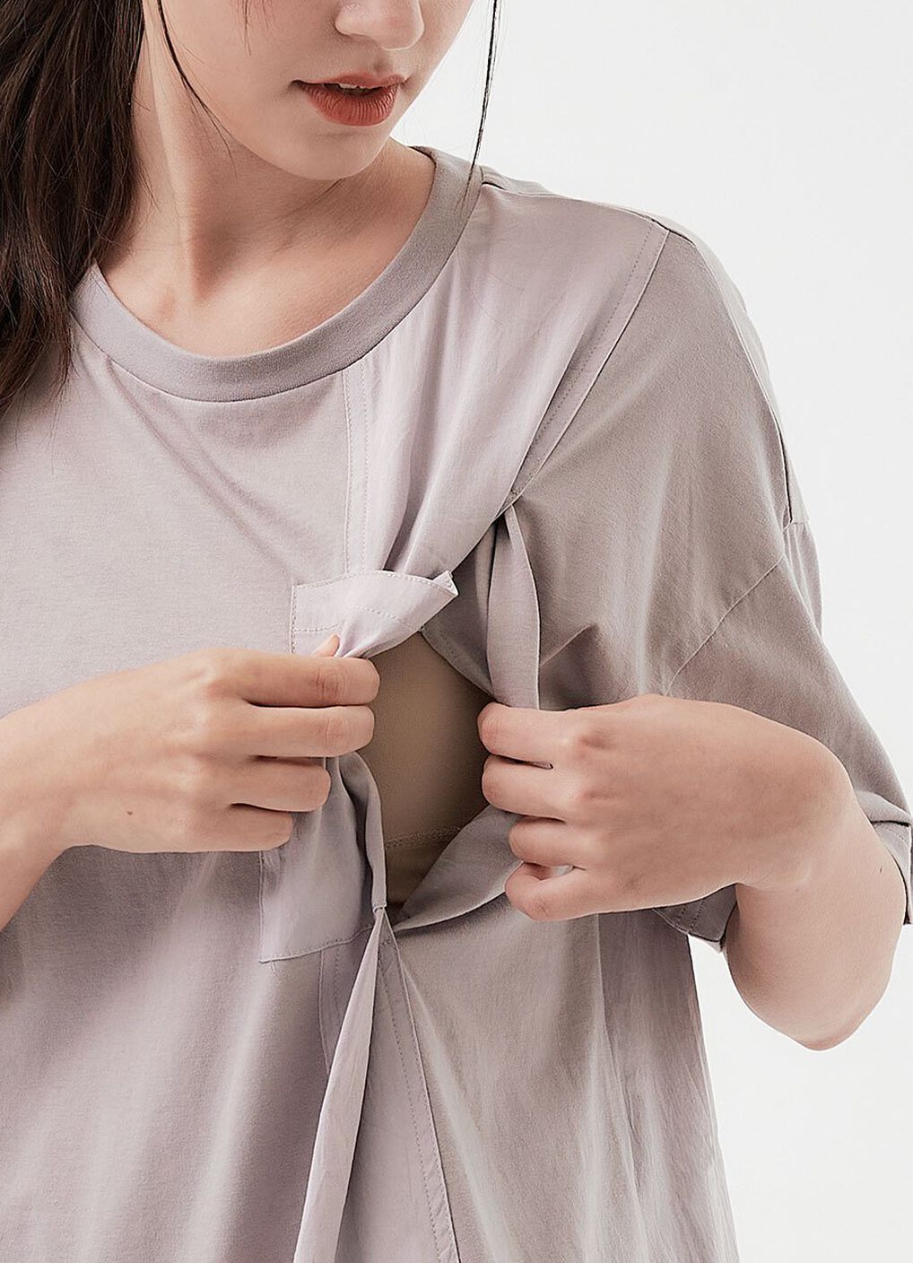 Blend Short Sleeve Maternity & Nursing Top, , hi-res image number 1