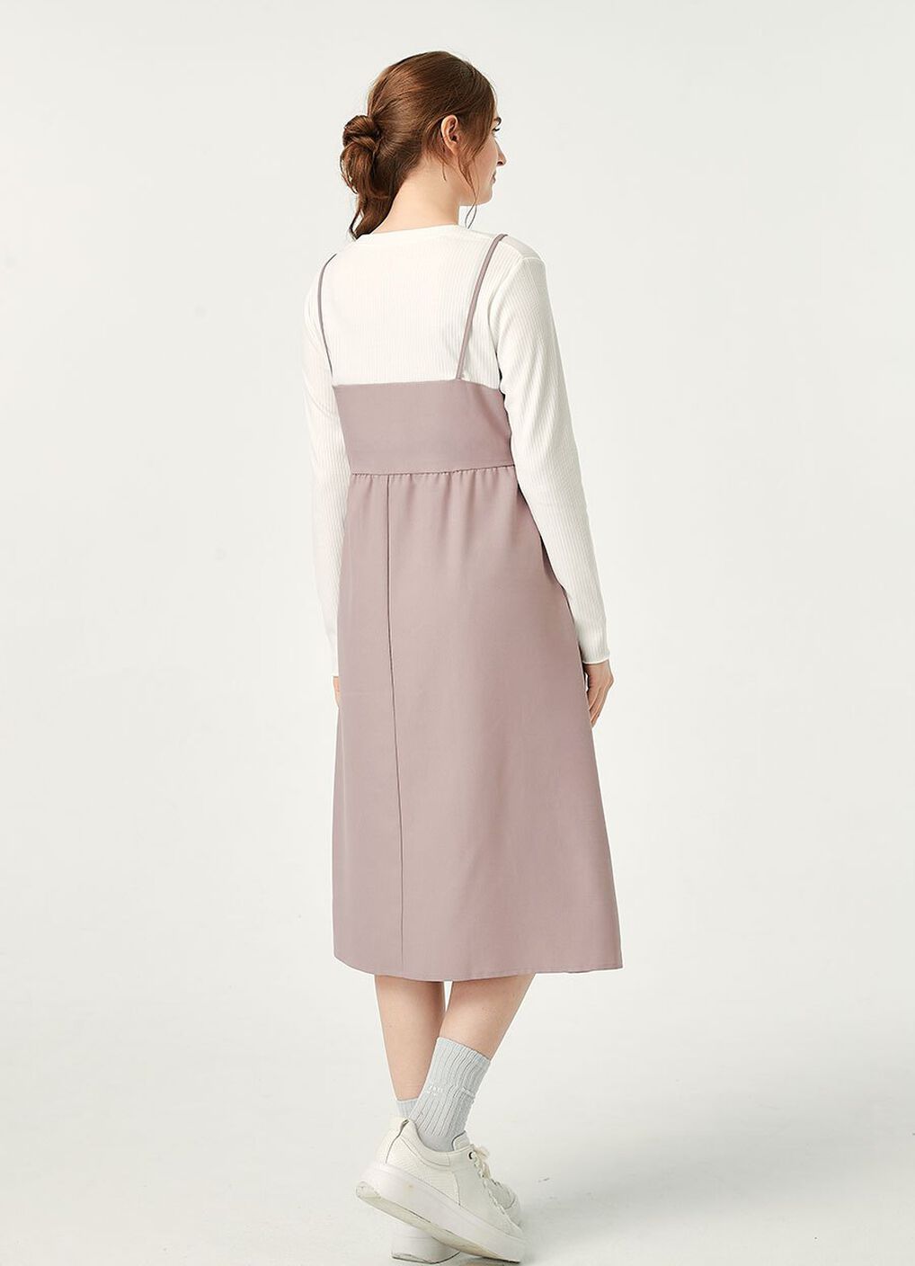 Button-Front Maternity & Nursing Dress, Mauve, hi-res image number 3
