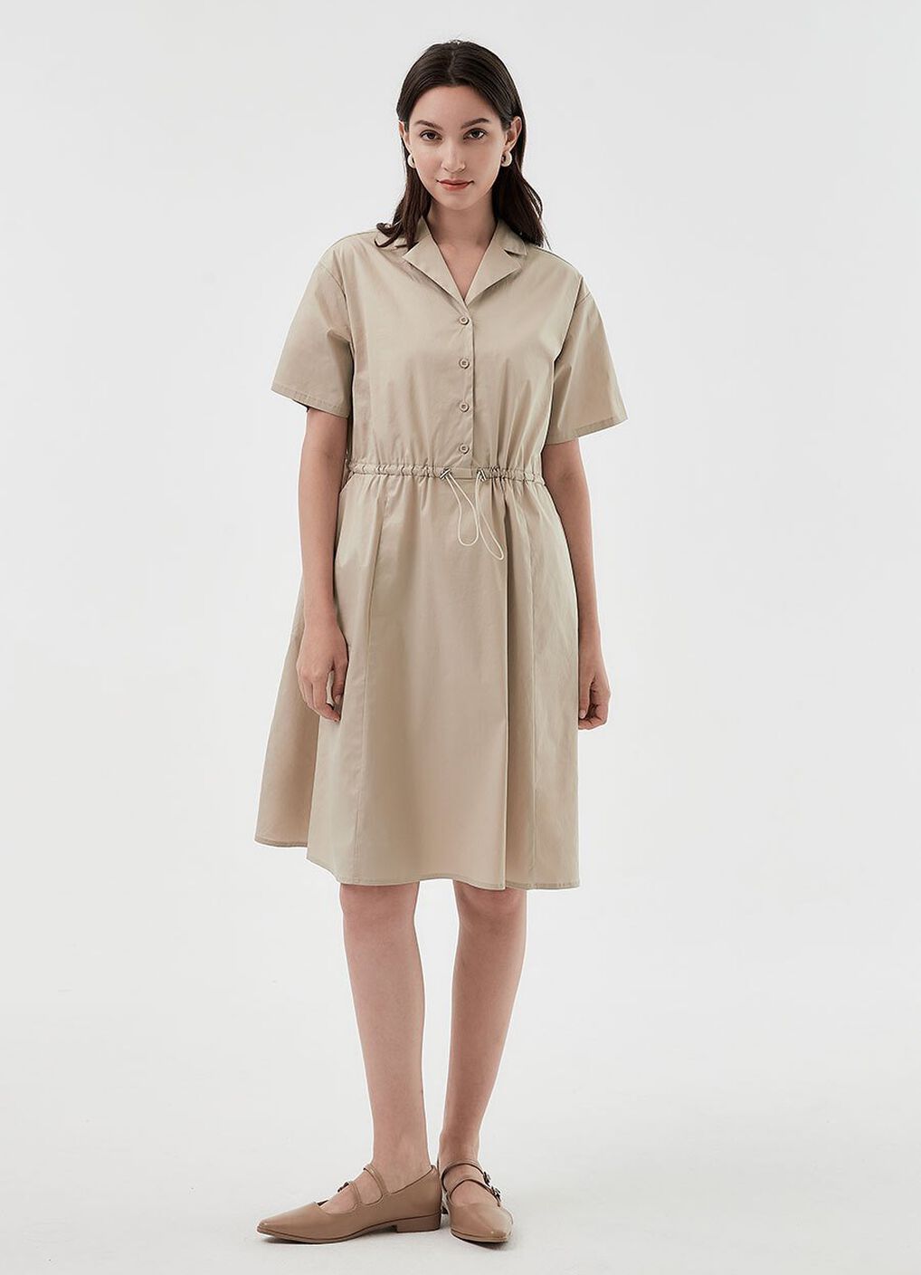 Collared Tie Waist Maternity & Nursing Short Sleeve Dress, , hi-res image number 4