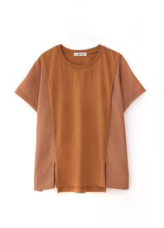 Blend Spilt Hem Maternity & Nursing Top, Brown, hi-res