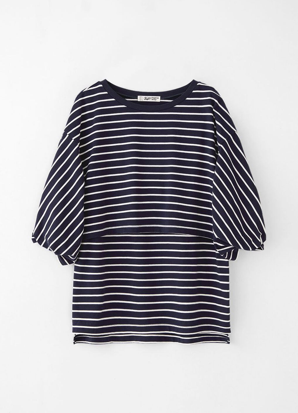 Striped Puff Sleeve Maternity & Nursing Top, , hi-res image number 5