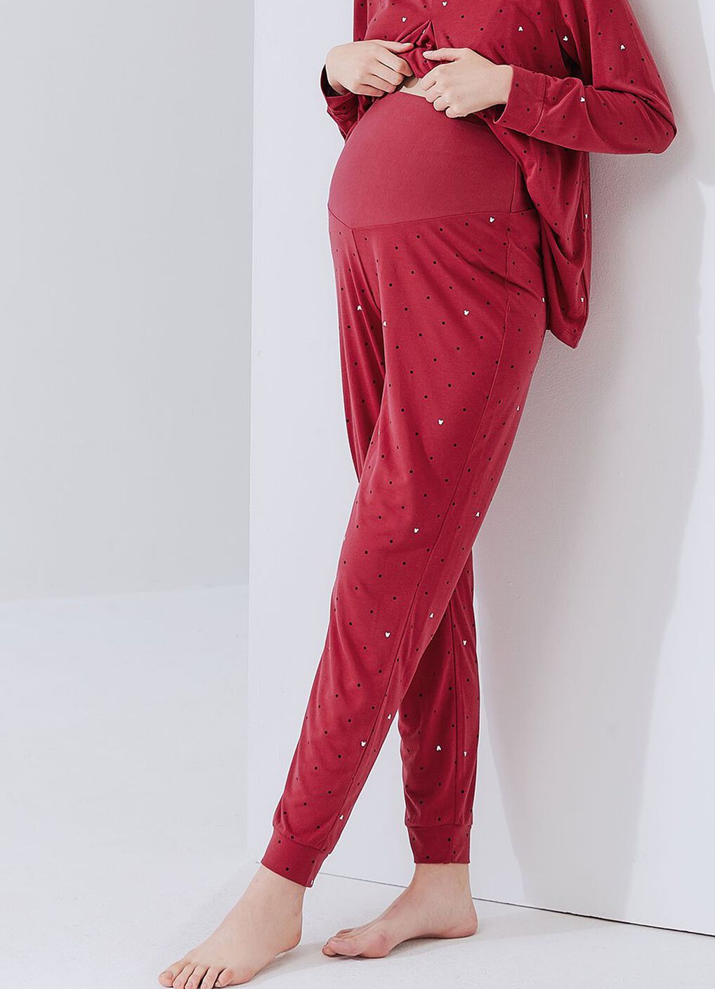 Mickey Dotty Maternity & Nursing Pyjama Set, Brick, hi-res image number 4