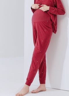 Mickey Dotty Maternity & Nursing Pyjama Set, Brick, hi-res