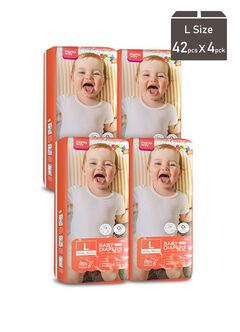 Mamaway Baby Diapers (L, 42pcs x 4pck), , hi-res