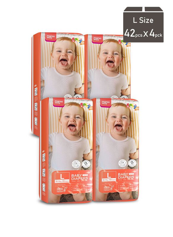 Mamaway Baby Diapers (L, 42pcs x 4pck)
