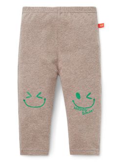 Baby Cotton Full-length Leggings-Smile, Khaki, hi-res