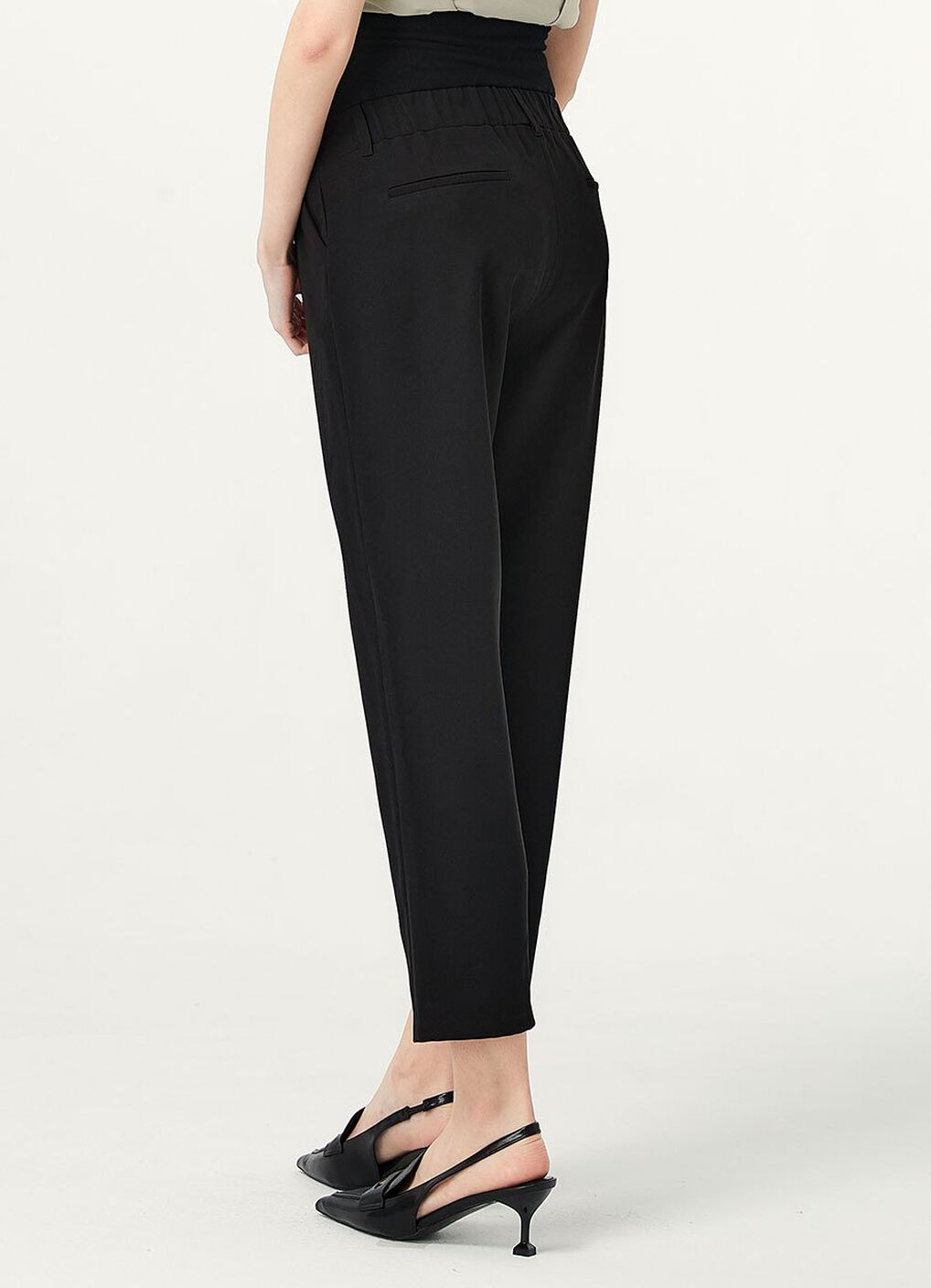 Cropped Maternity Slim Pants, Black, hi-res image number 3