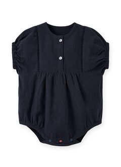 Lace Baby Puff Sleeve Romper, , hi-res