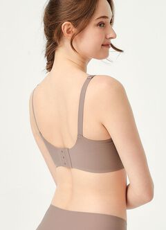 Silky Lace Seamless Maternity & Nursing Bra, Mink, hi-res